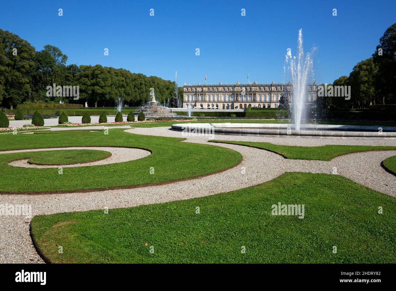 castle park, herrenchiemsee palace Stock Photo Alamy