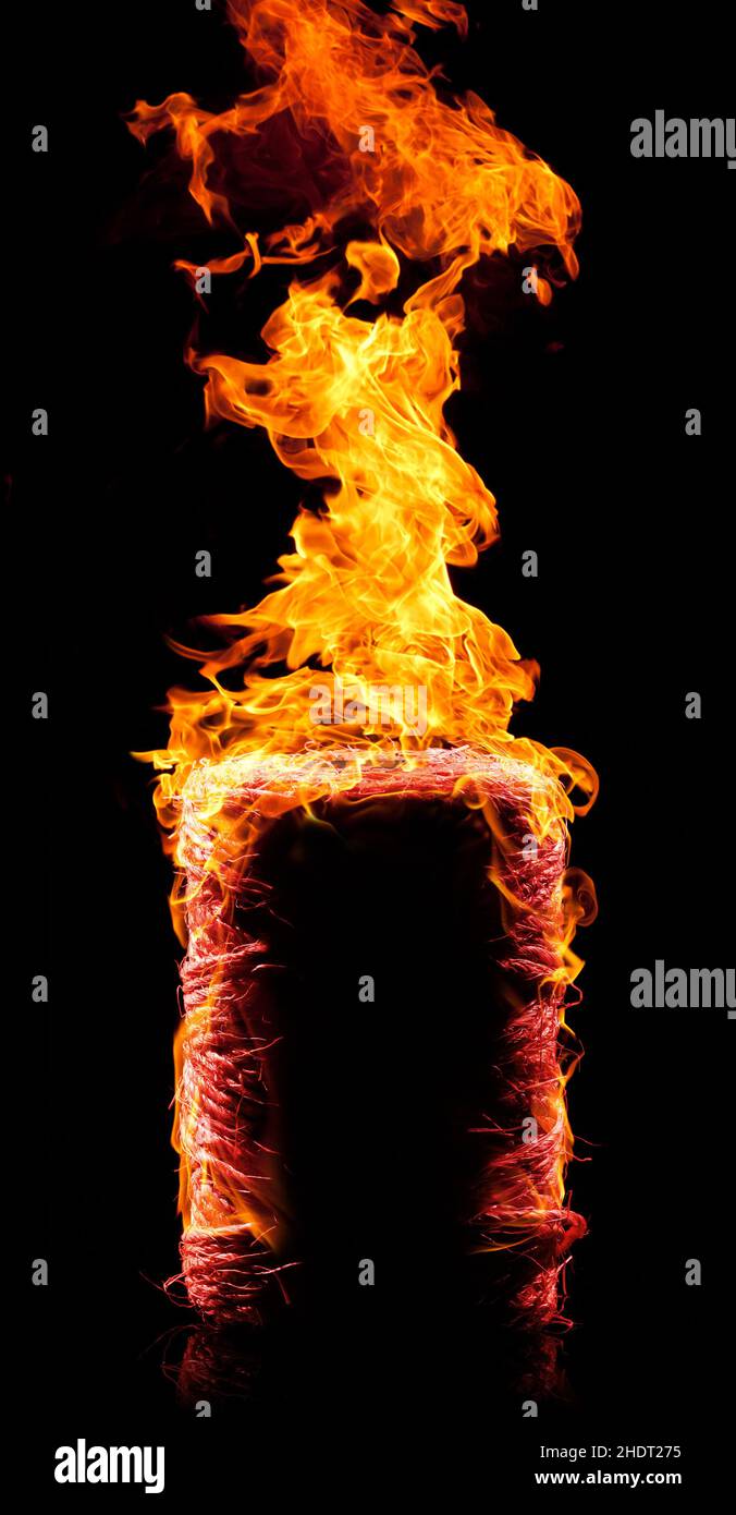 Burning fire flames on black hi-res stock photography and images - Alamy