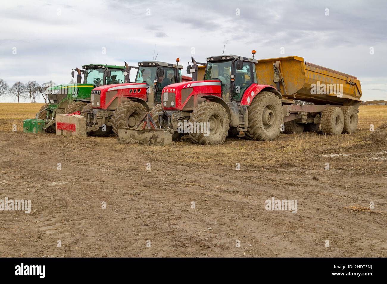 tractor, construction site, tractive force, construction machinery, tractors, construction sites, site, sites, tractive forces, construction Stock Photo