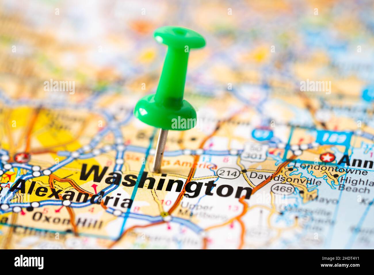 Road map usa red pin hi-res stock photography and images - Alamy