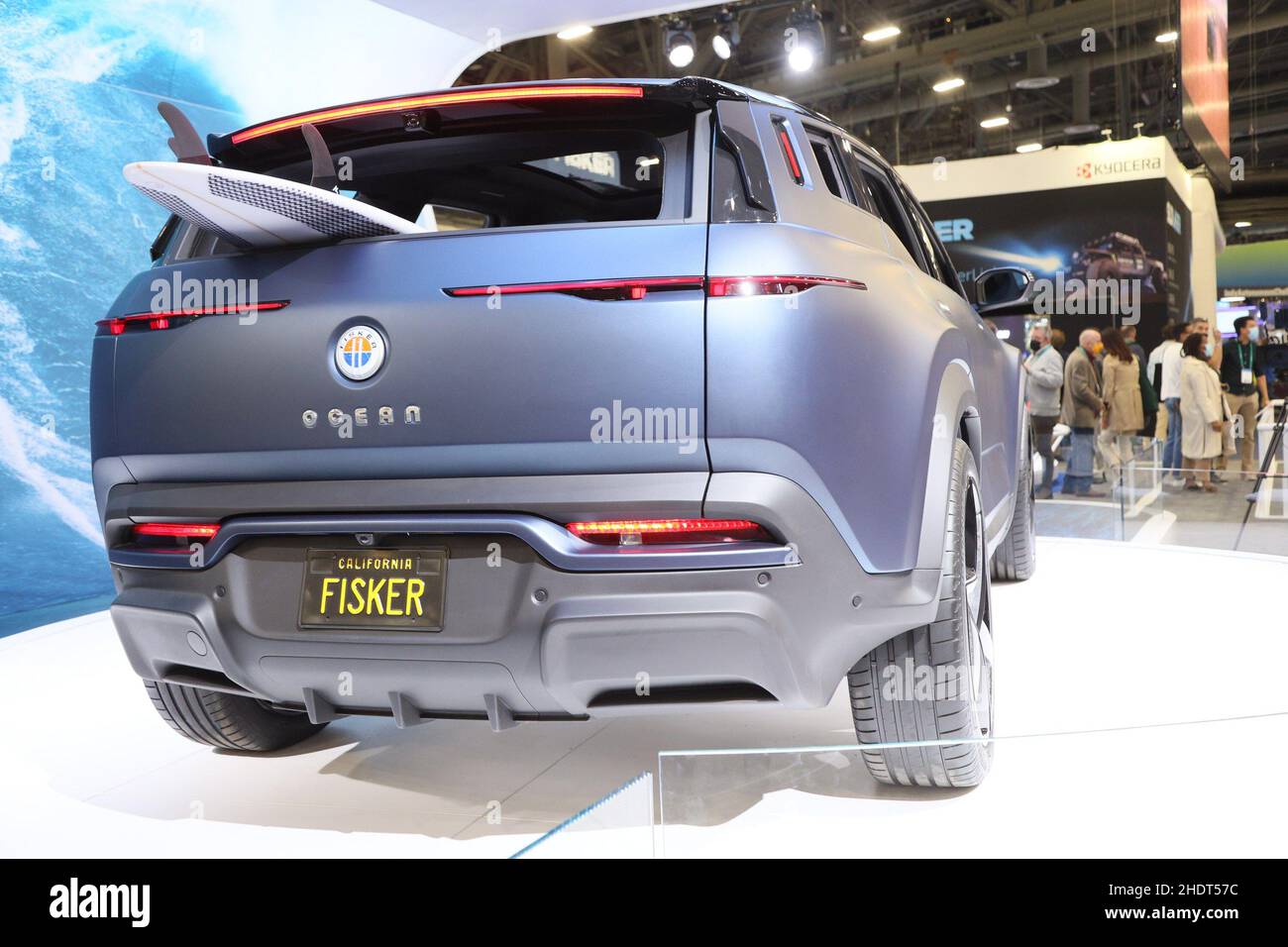 Las Vegas, NV, USA. 6th Jan, 2022. Fisker Ocean electric SUV (rear view