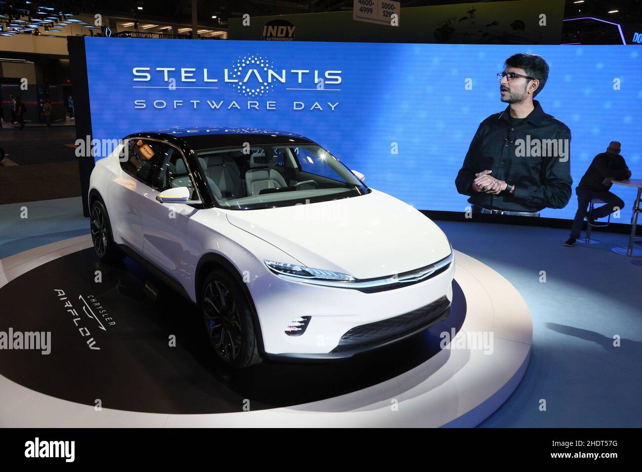 Las Vegas, NV, USA. 6th Jan, 2022. Chrysler Airflow Concept electric vehicle in attendance for International Consumer Electronics Show (CES) - THU, Mandalay Bay Convention Center, Las Vegas, NV January 6, 2022. Credit: JA/Everett Collection/Alamy Live News Stock Photo