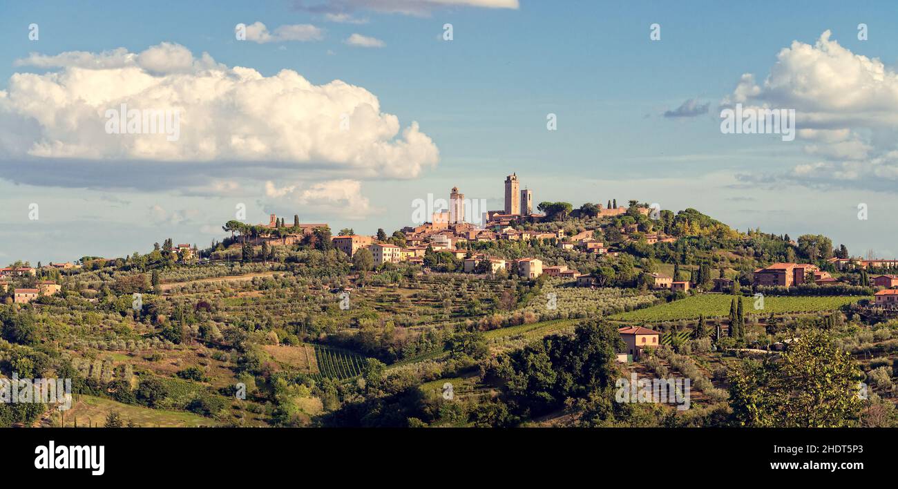 tuscany, san gimignano, torre grossa, tuscanies, san gimignanos, torre grossas Stock Photo