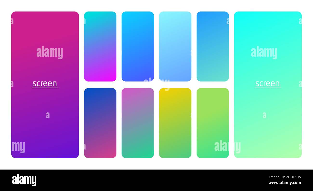 Pastel gradient smooth and soft vibrant color background set Stock ...