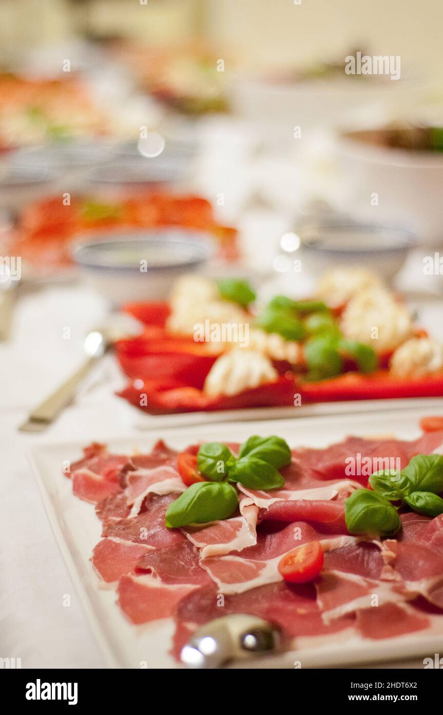 ham, sausage platter, hams, sausage platters Stock Photo Alamy