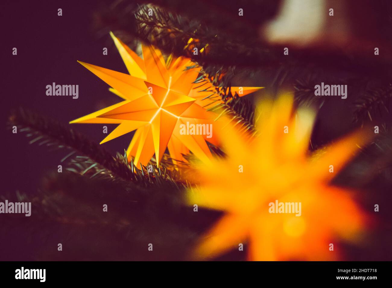 christmas lights, moravian star, christmas light, moravian stars Stock