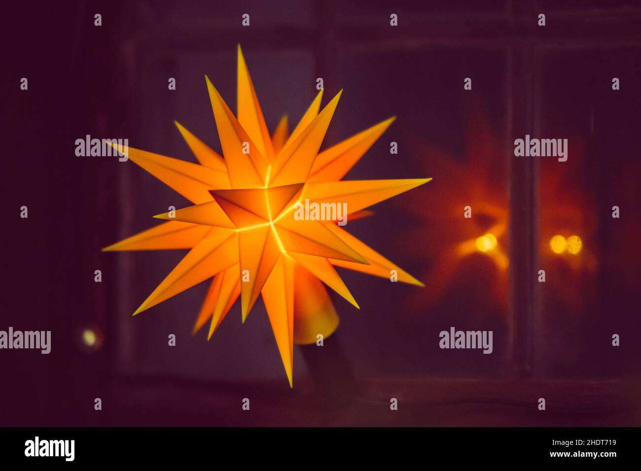 christmas lights, moravian star, christmas light, moravian stars Stock