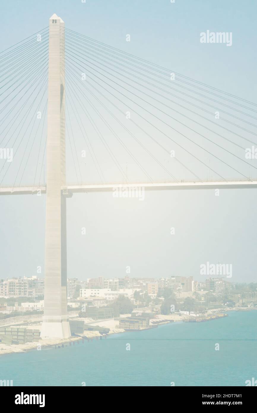 Sueskana, El Qantara, Suez Canal Bridge Stock Photo
