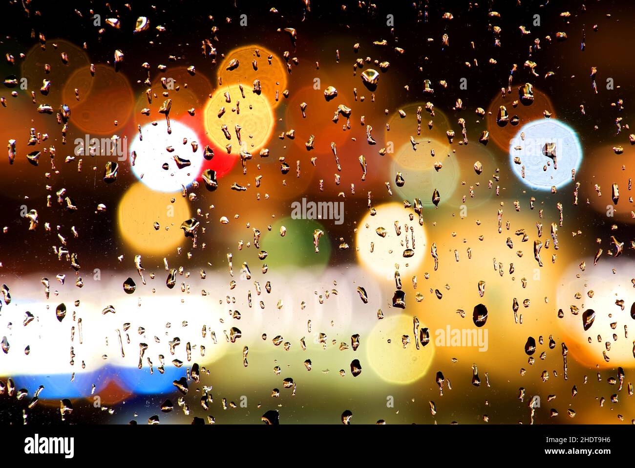 lights, metropolis, rain, light, raining Stock Photo