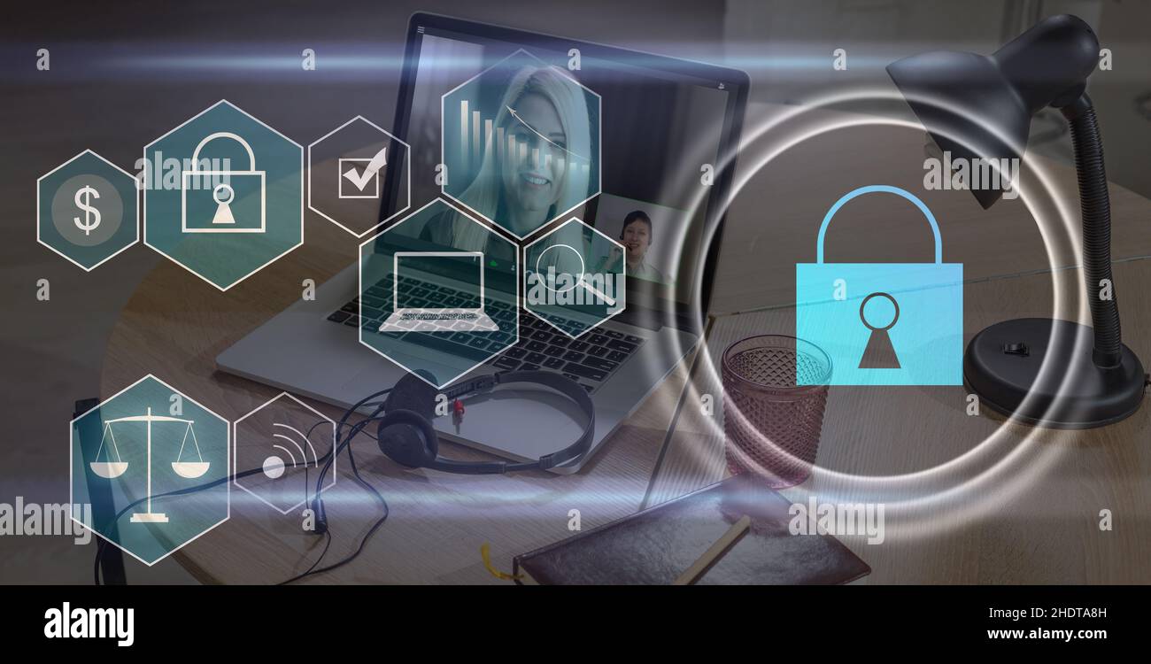 Developing network security system. data security concept