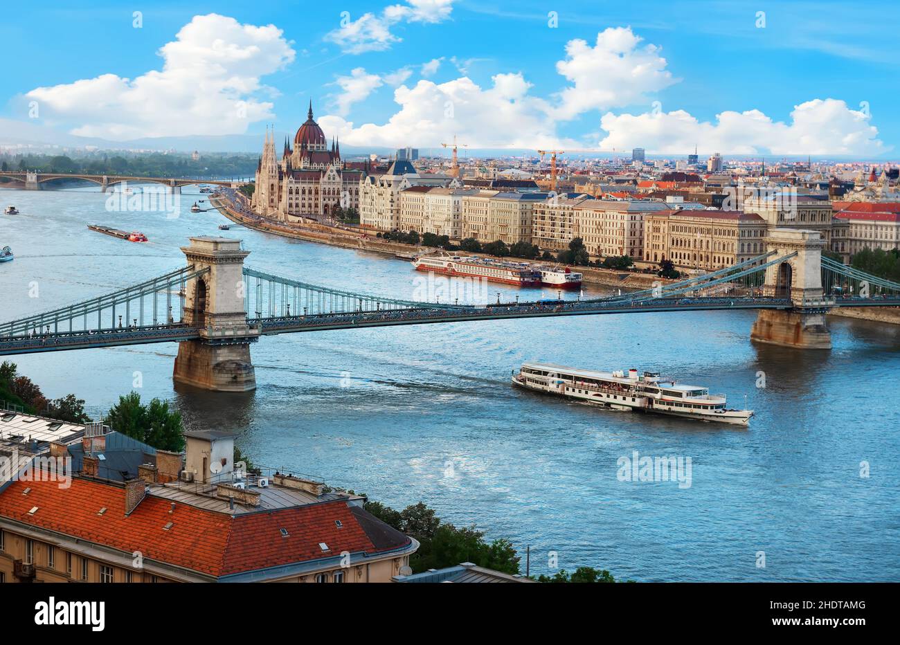 danube river, budapest, chain bridge, danube rivers, budapests, chain ...