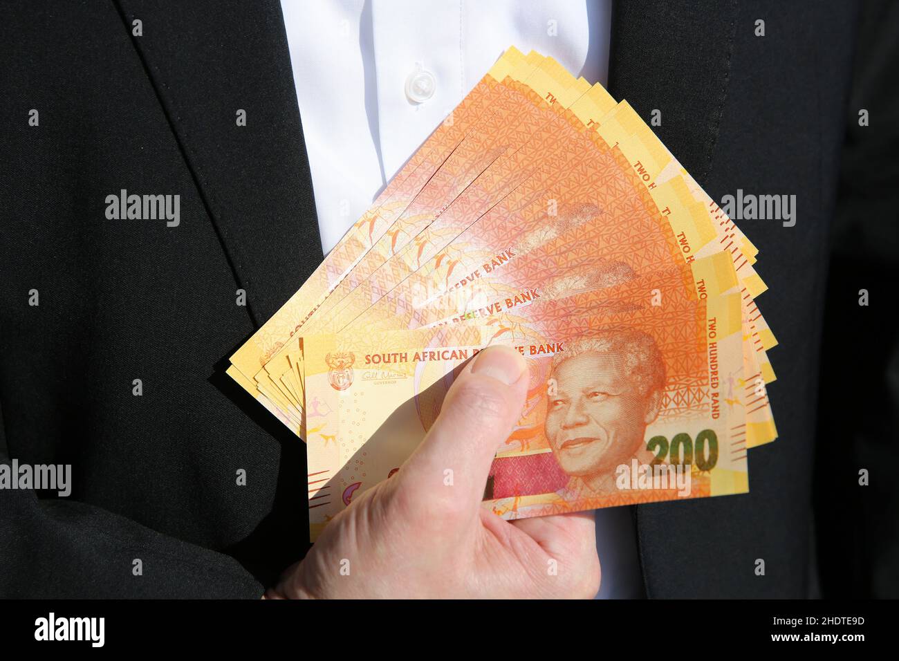 cash trays, south african rand, cash tray Stock Photo
