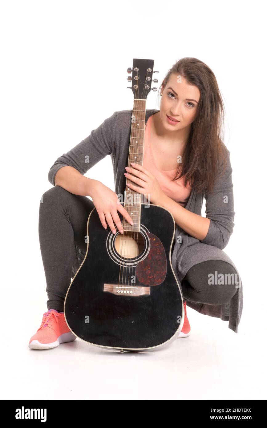 woman, musician, acoustic guitar, female, ladies, lady, women, musicians,  acoustic guitars Stock Photo - Alamy