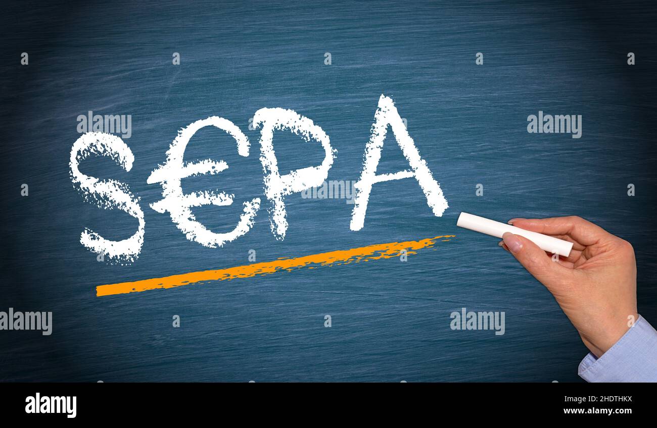 bank code, single euro payments area, bank codes, sepa Stock Photo