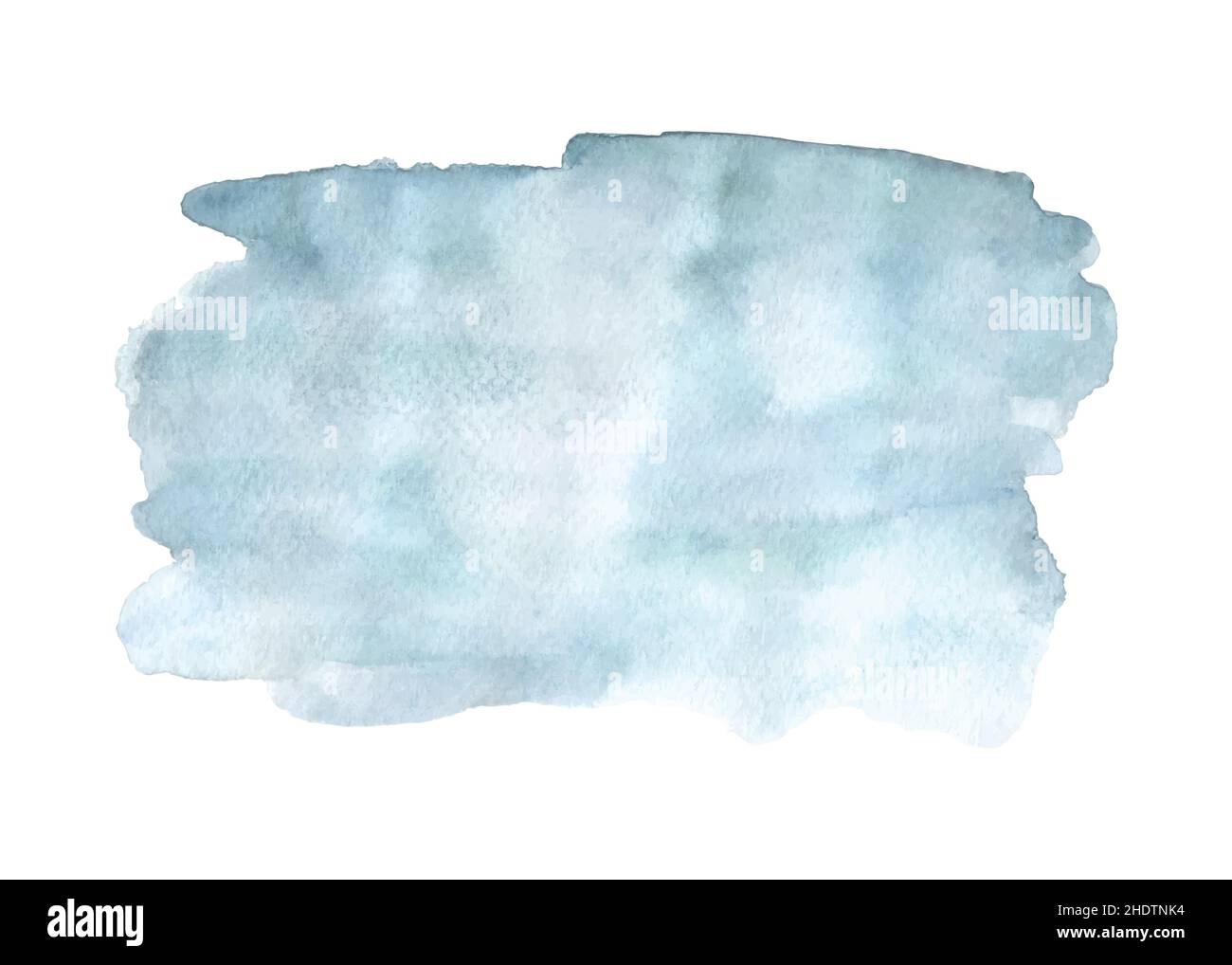Abstract watercolor blue paint texture isolated on white background. Hand-painted watercolor splatter stains artistic vector used as being an element Stock Vector