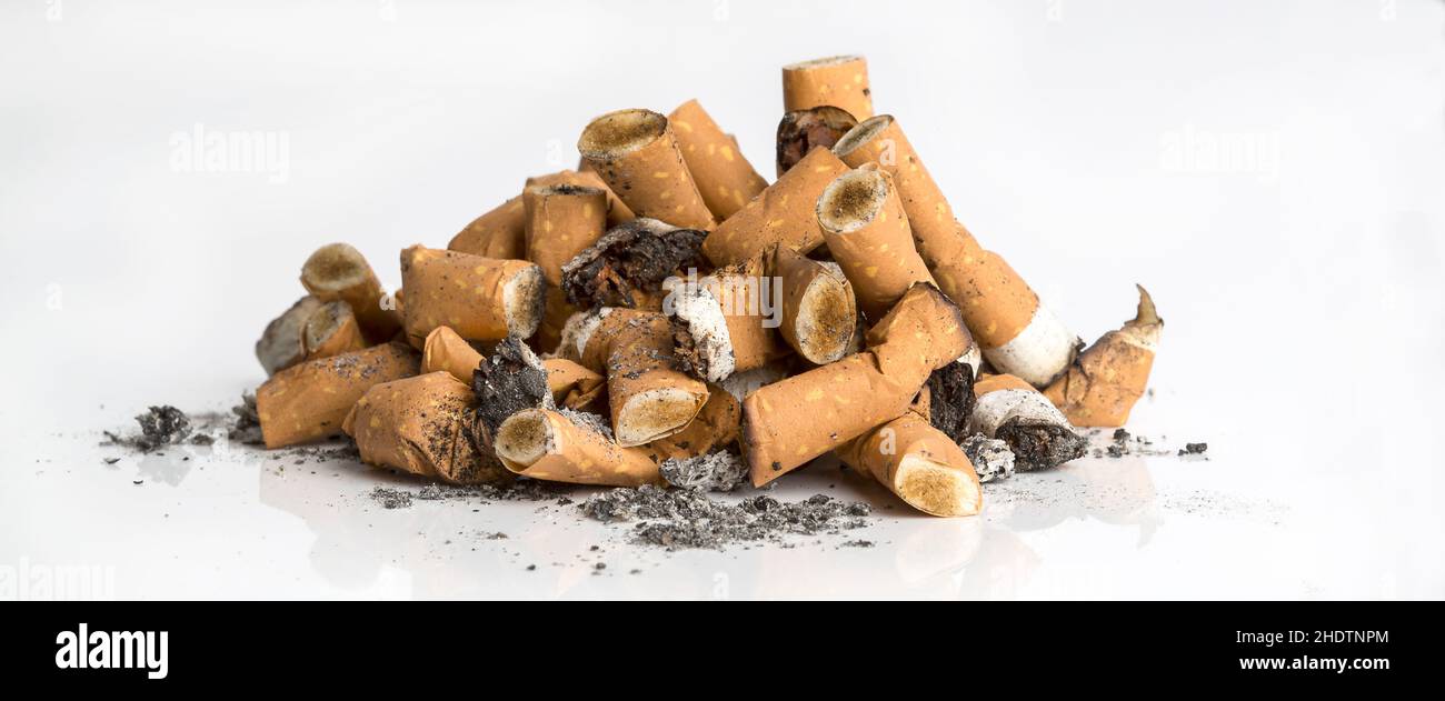 cigarette, cigarette stub, cigarettes, cigarette butts Stock Photo