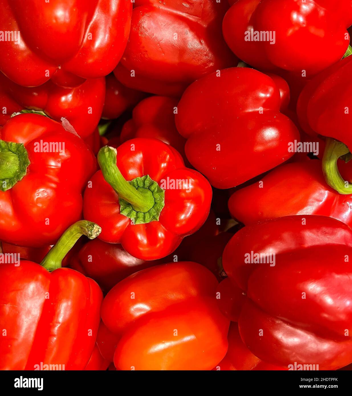 Background from fresh red peppers.  Stock Photo