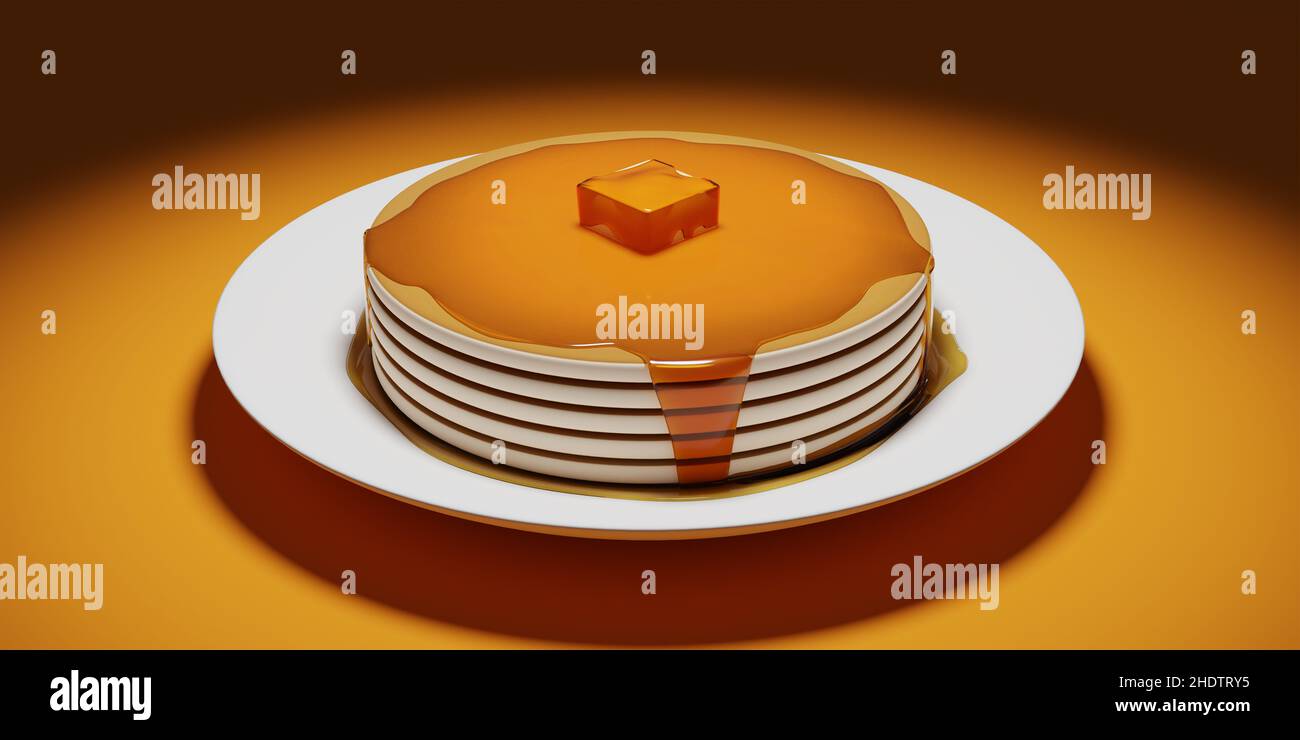 Pancake 3d rendered illustration image. Stock Photo