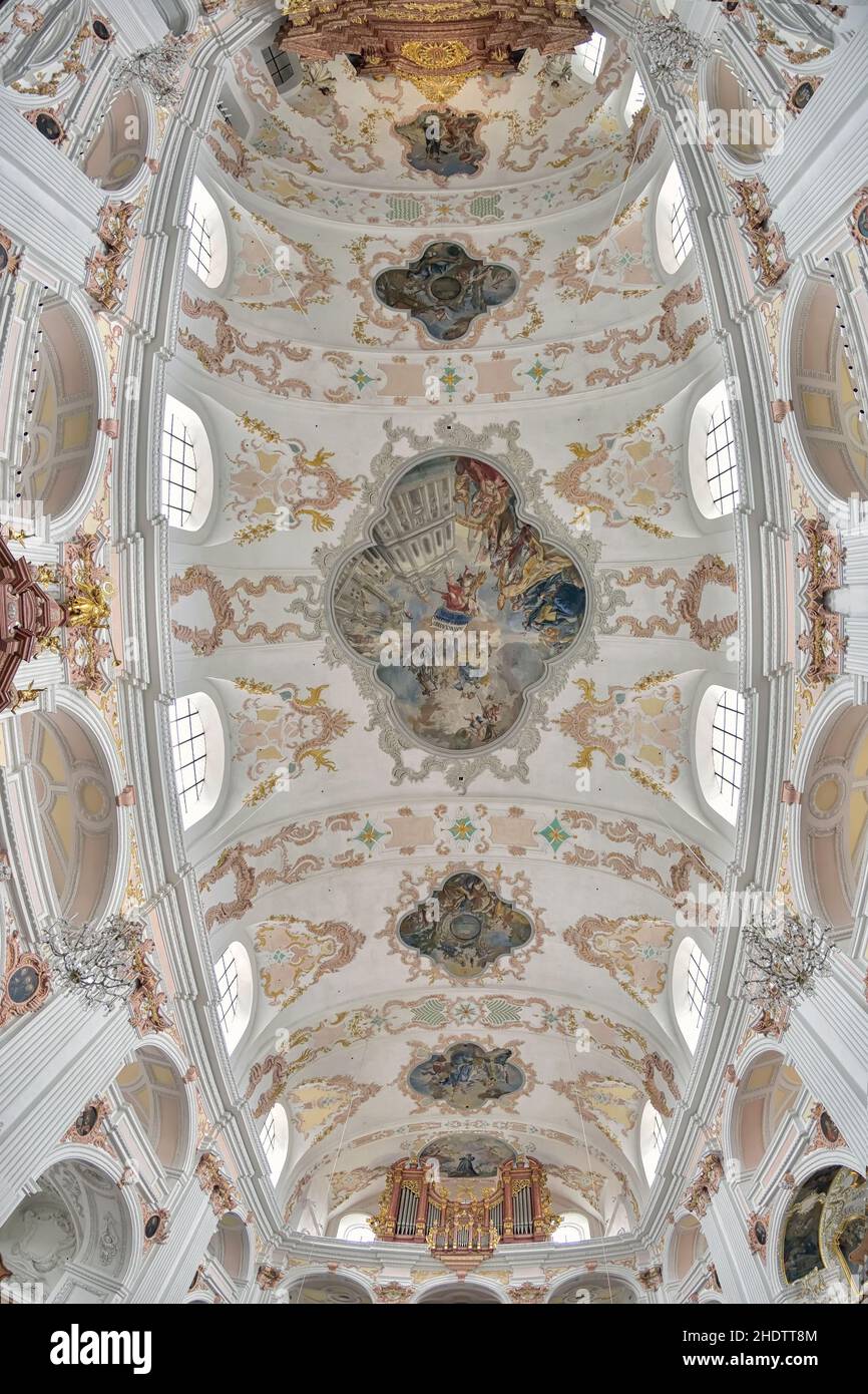 cathedral, baroque style, painted ceiling, cathedrals, baroque styles Stock Photo