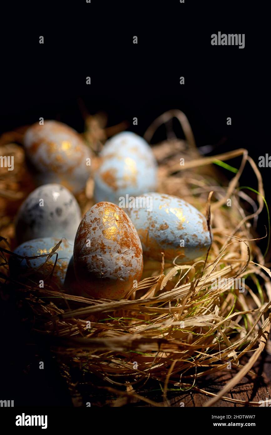 easter nest, easter eggs, easter decoration, easters, easter egg, easter decorations Stock Photo