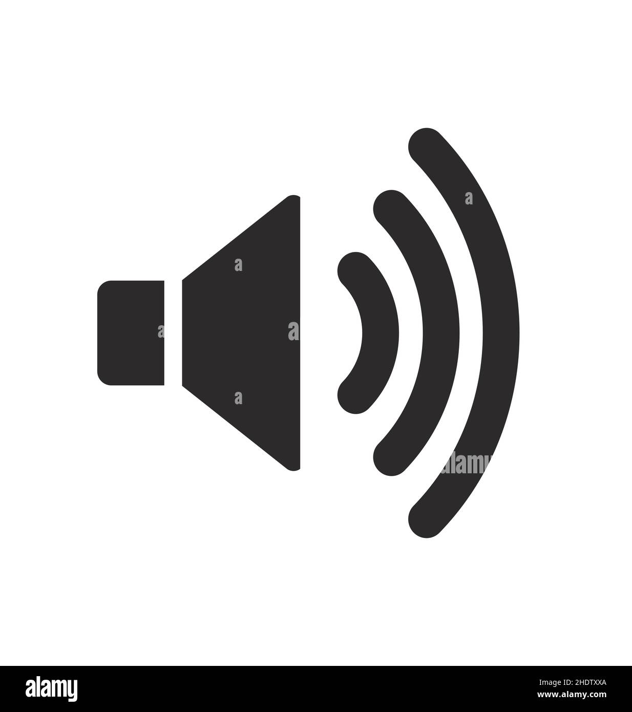 simple classic audio sound speaker icon max volume closer waves vector  isolated Stock Vector Image & Art - Alamy