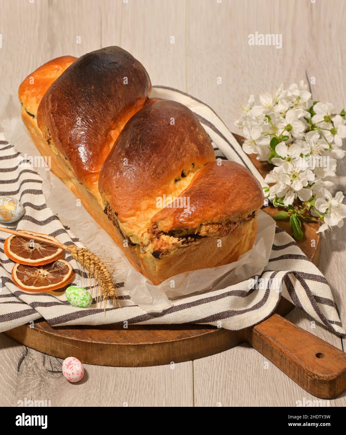 white bread, easter pastry, white breads Stock Photo
