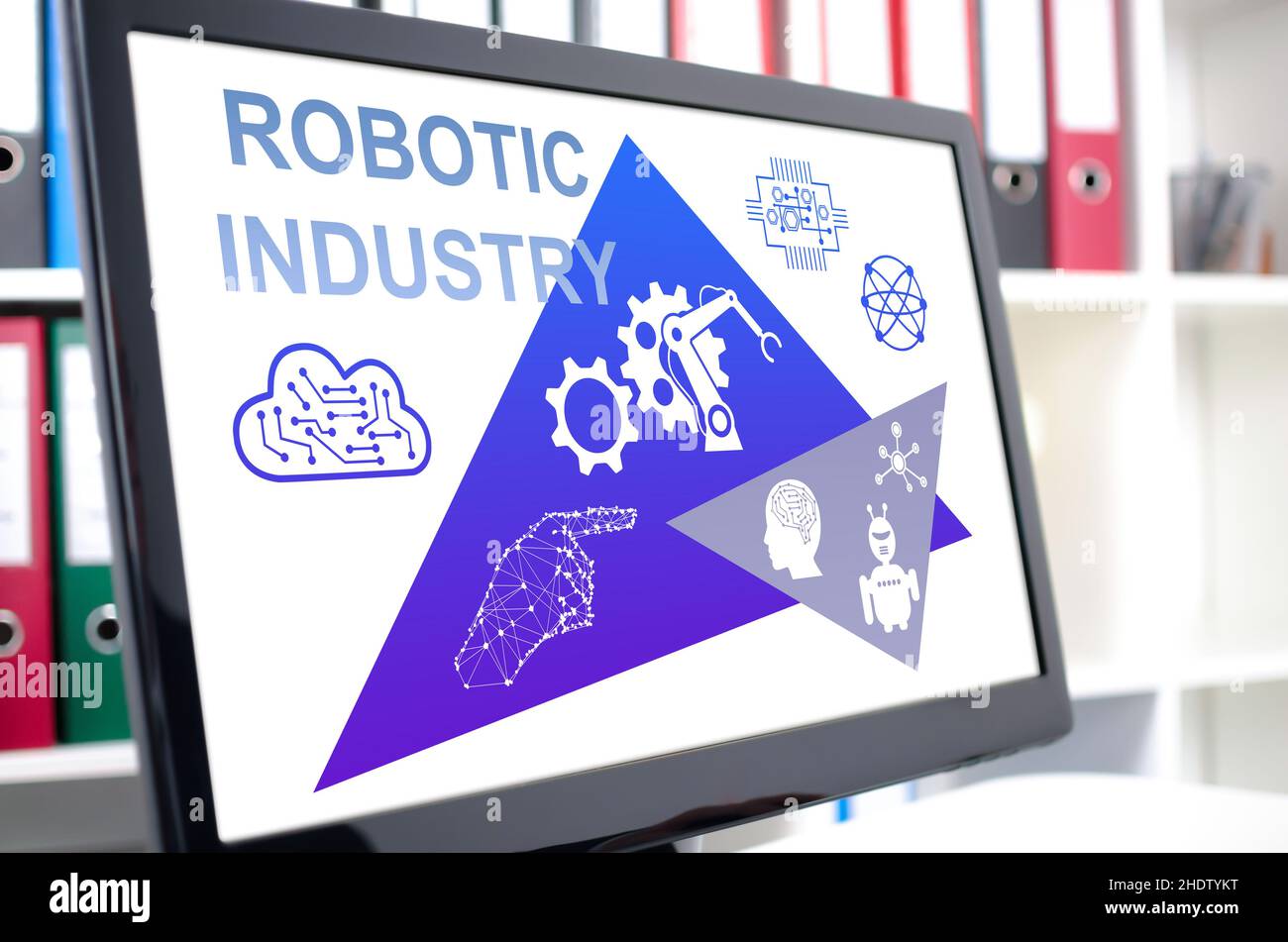 Robotic industry concept shown on a computer screen Stock Photo