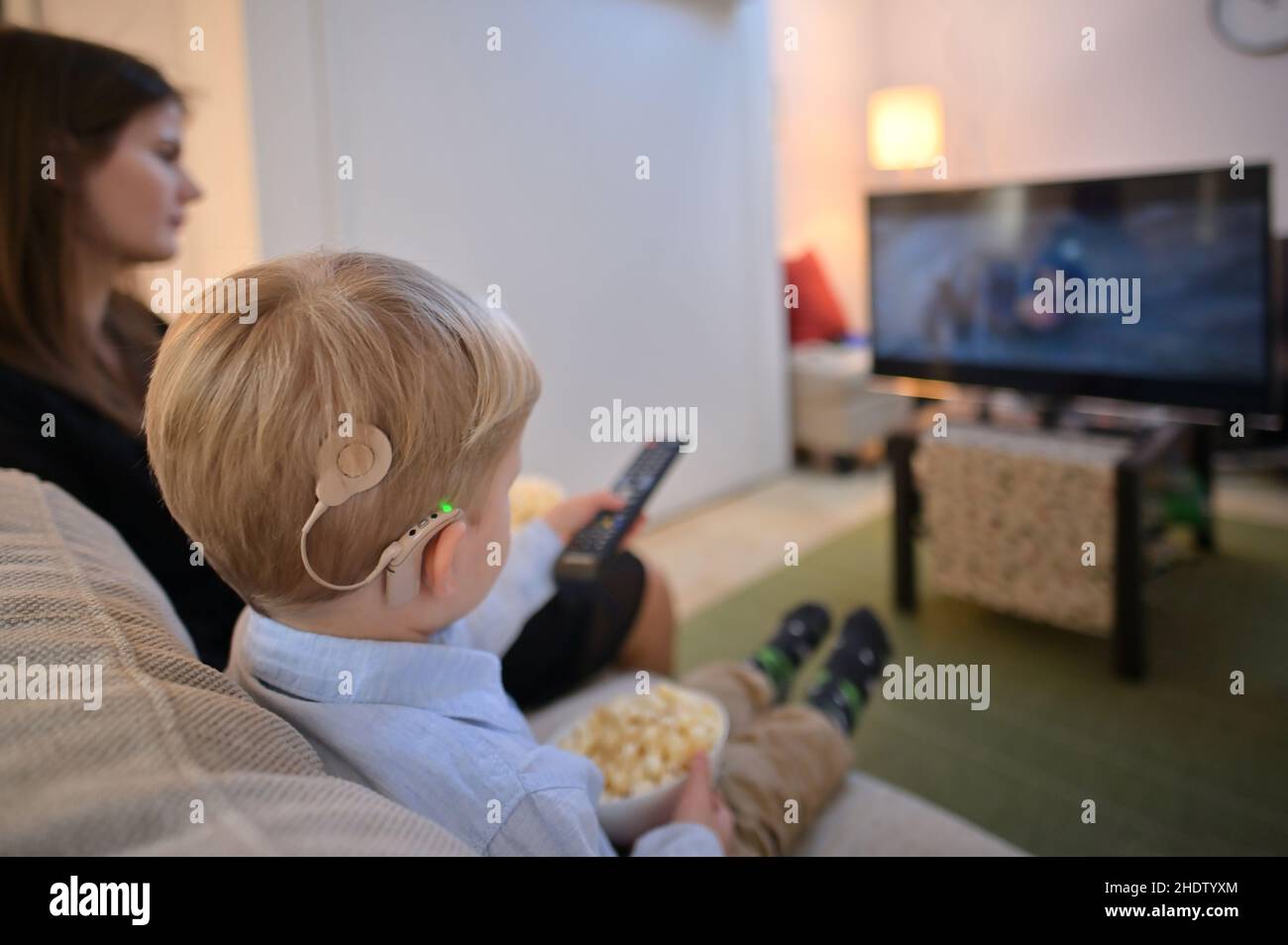 watching tv, deaf, television, tv, deafs Stock Photo Alamy