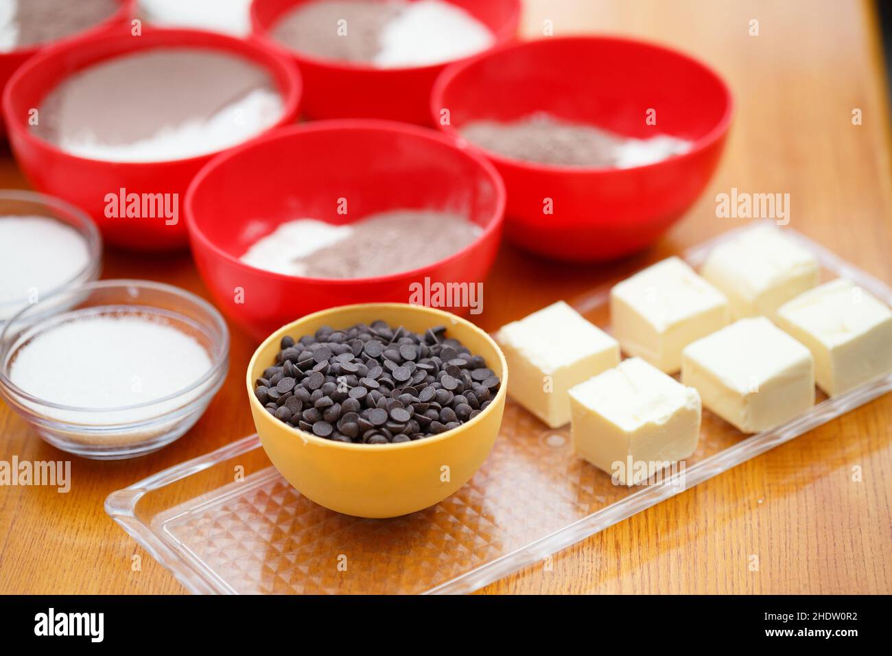 baking ingredients, weighed, ingredient, weigheds Stock Photo Alamy