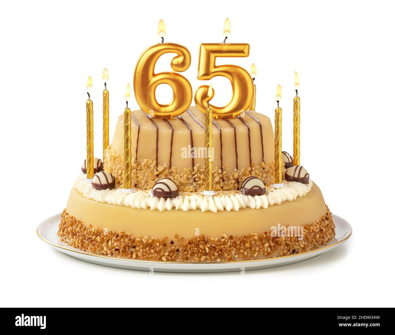 birthday cake, 65, birthday cakes, sixty-five Stock Photo