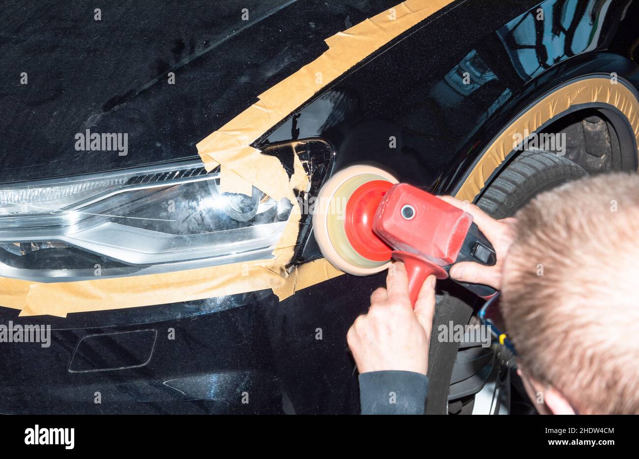 polishing, car paint , car paints Stock Photo Alamy