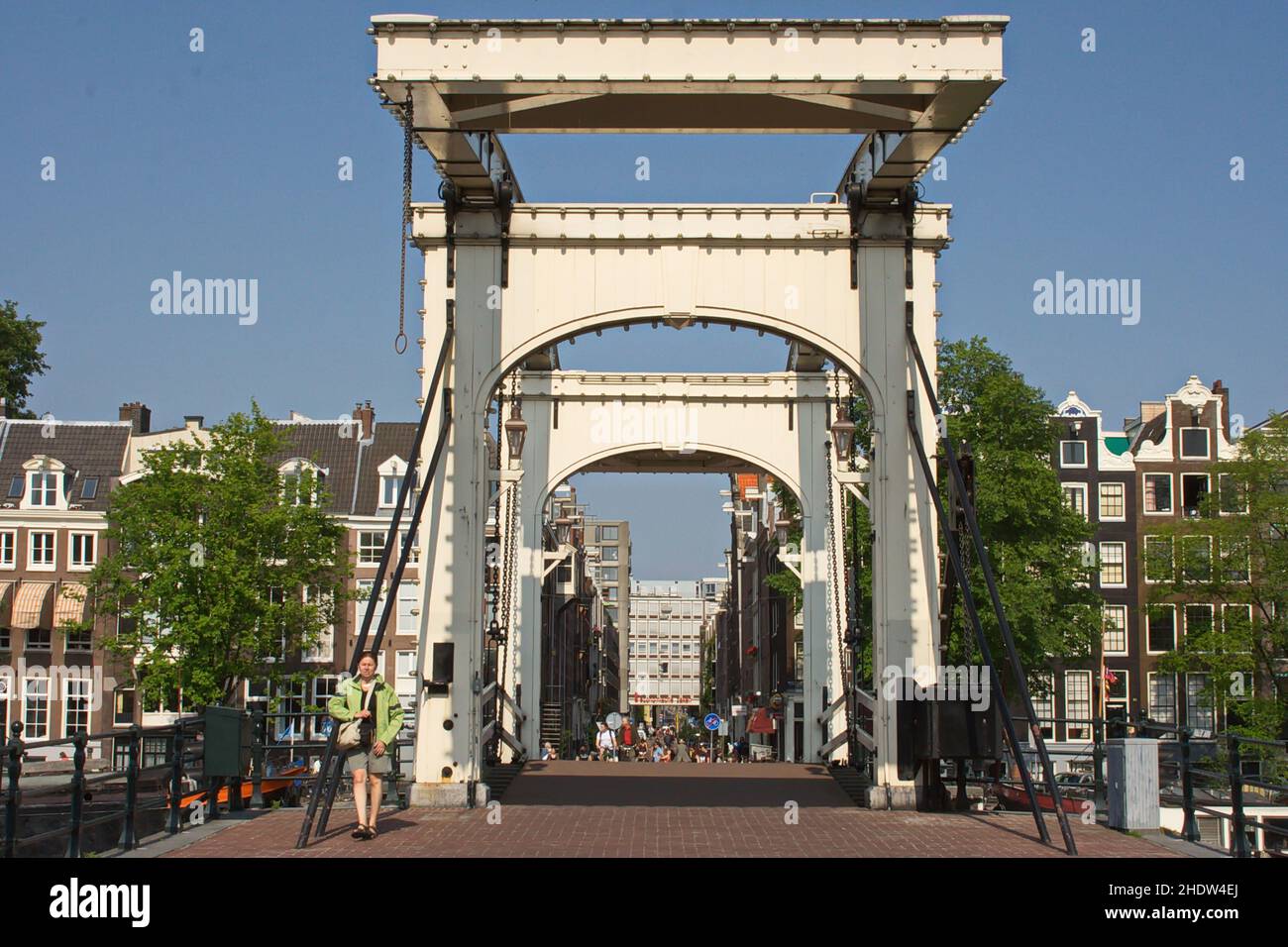 Netherland Moving Bridge Lift bridge over the town canal in Amsterdam,Netherlands,Europe Stock ...