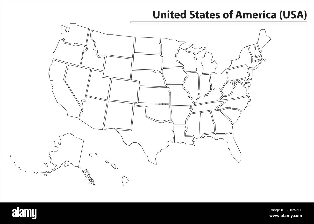 United State Of America Map Illustration Vector Detailed Usa Map With