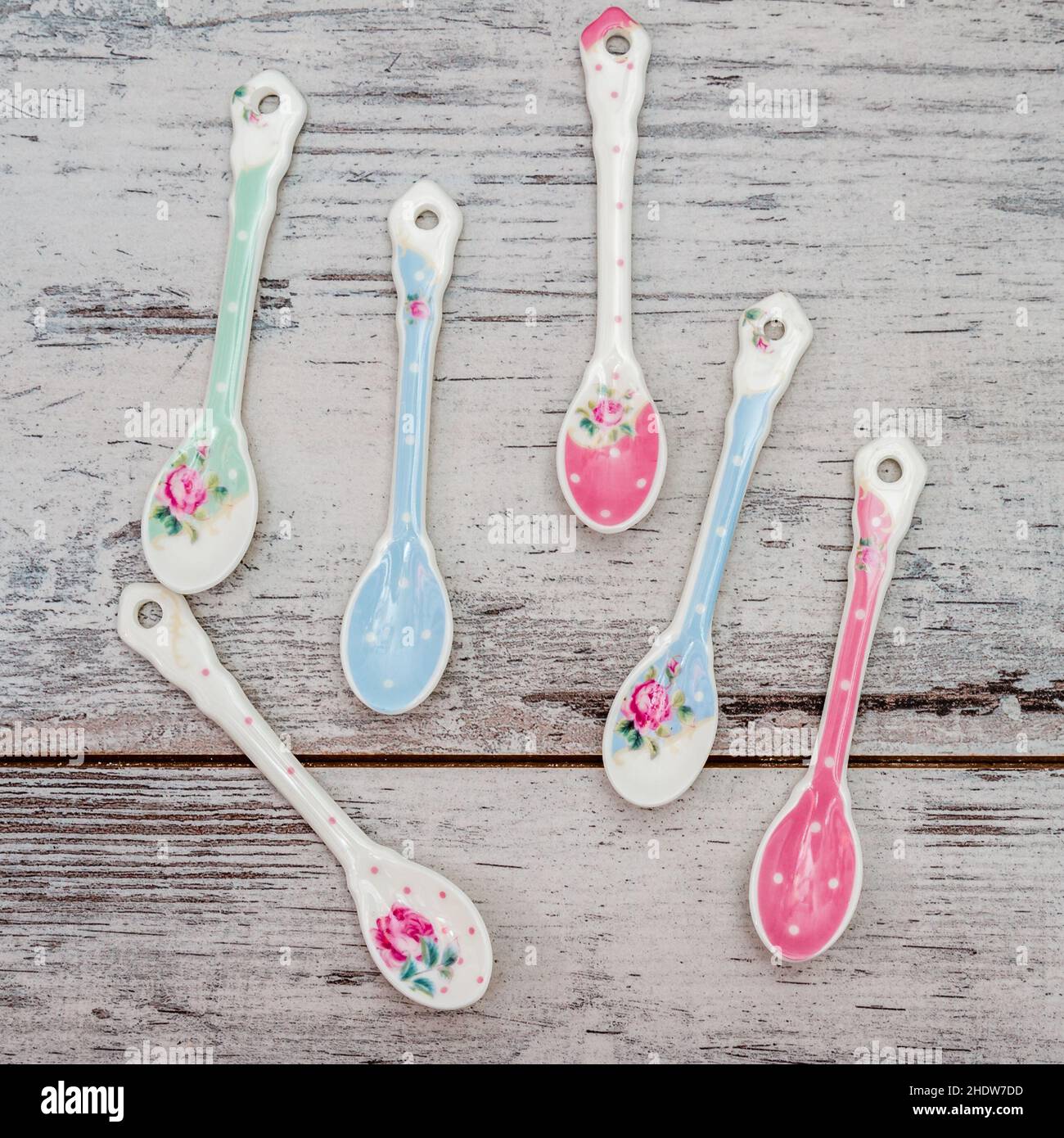 porcelain spoon, porcelain spoons Stock Photo Alamy