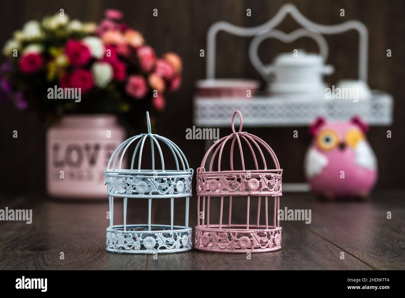 candleholder, wire cage, candleholders Stock Photo