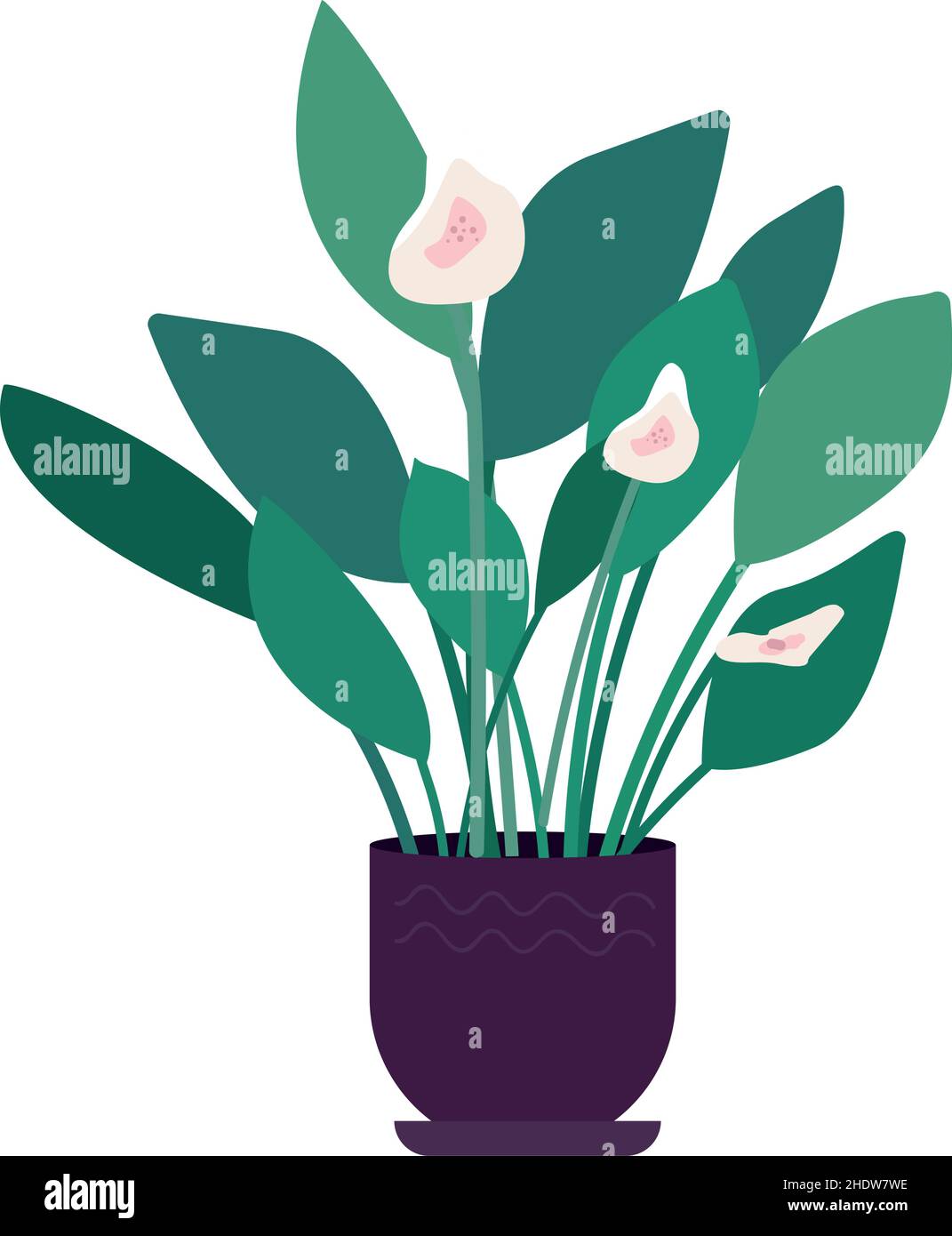 Large indoor flower semi flat color vector object Stock Vector Image ...