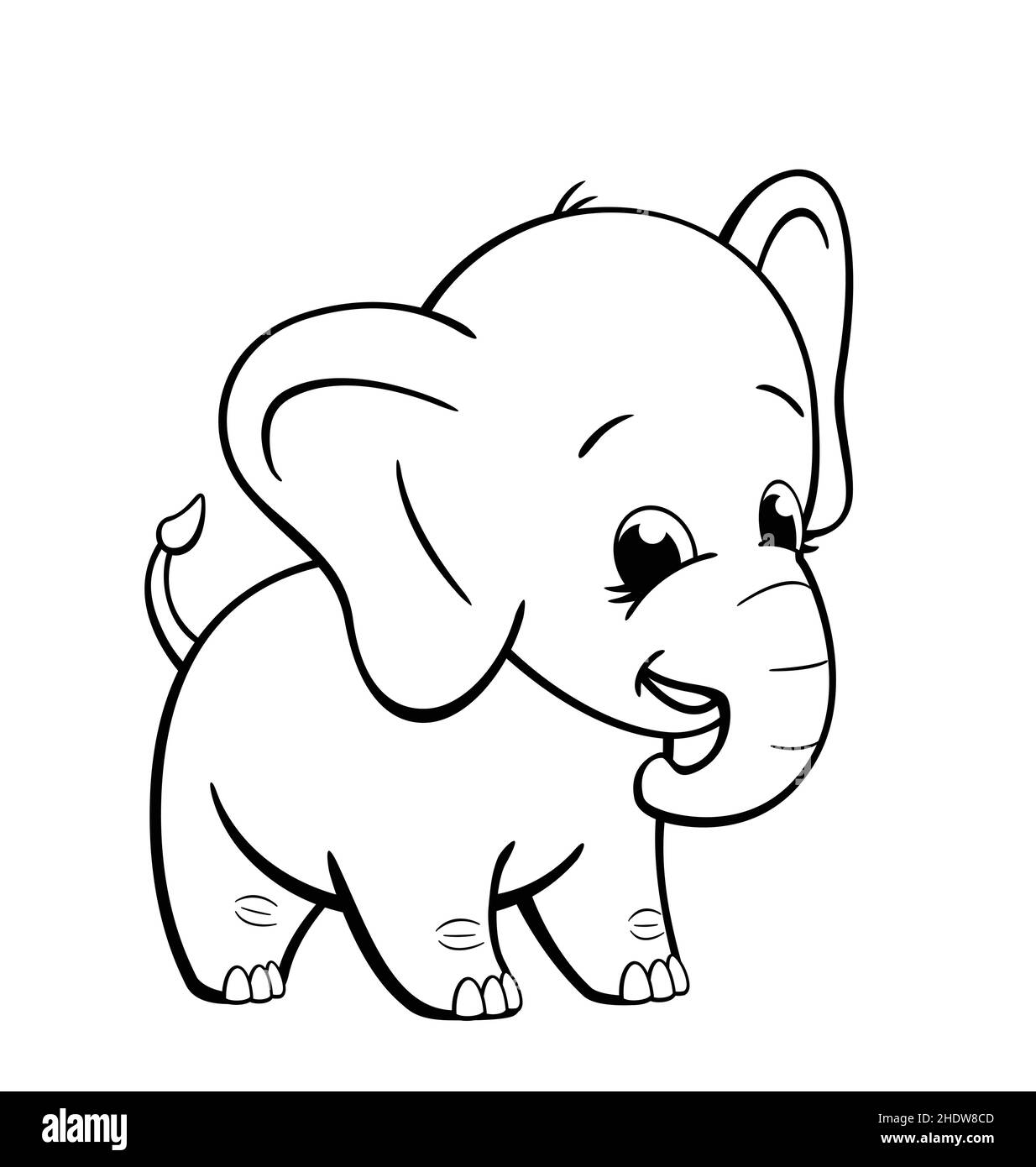 Baby Elephant Clipart Black And White