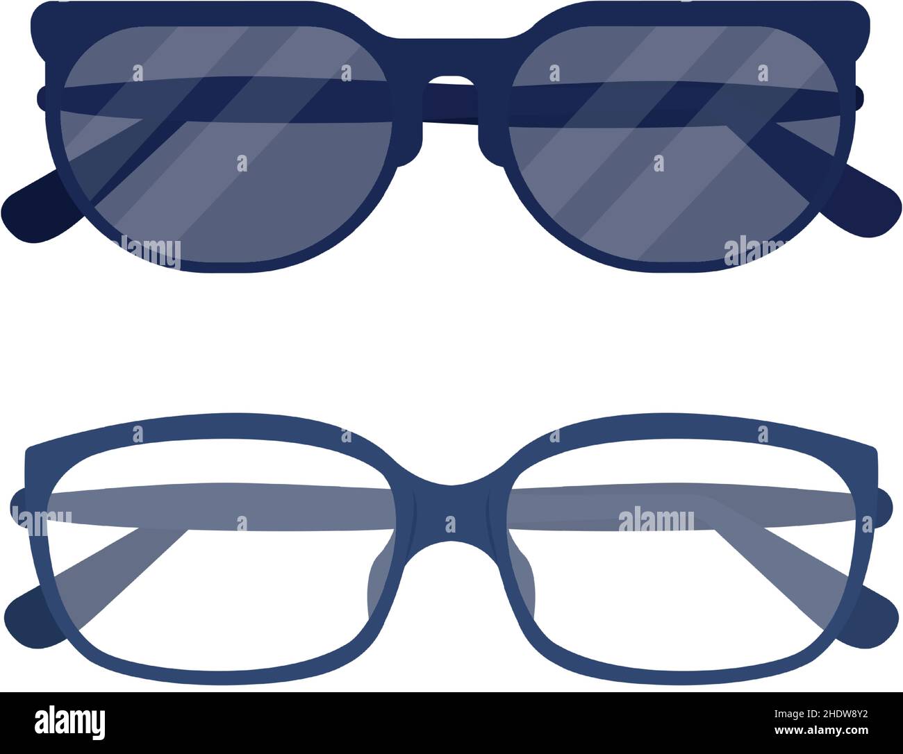 Various glasses semi flat color vector object set Stock Vector