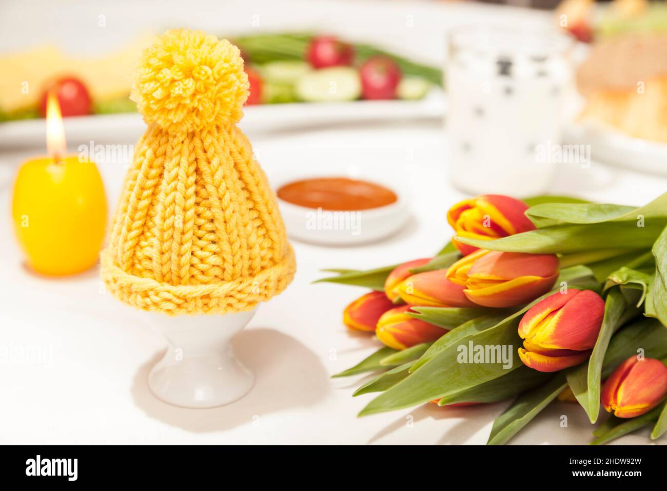 easter eggs, easter breakfast, egg warmer, easter egg, easter breakfasts, egg warmers Stock Photo