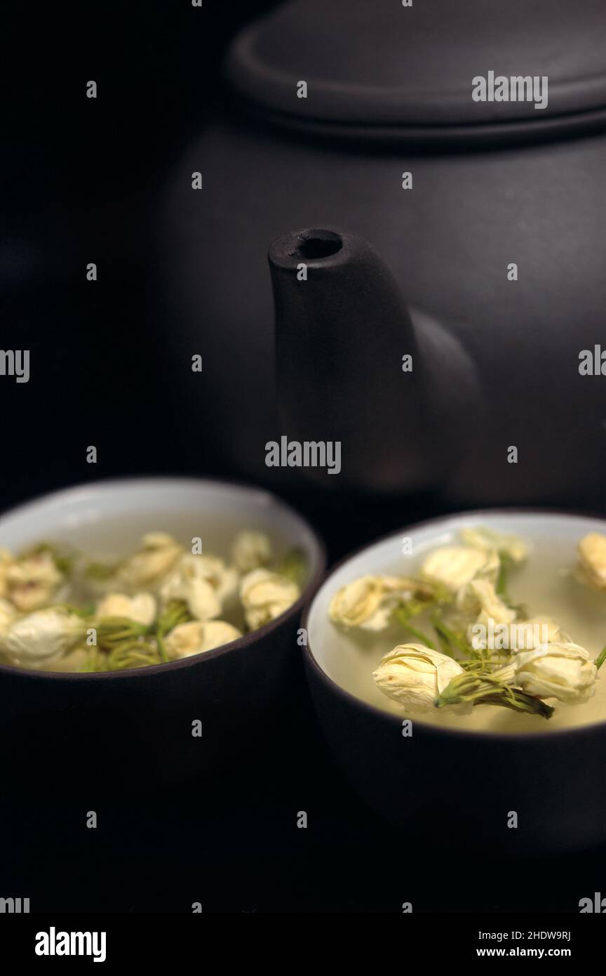 jasmine tea, jasmine flowers, jasmine teas, jasmines Stock Photo Alamy