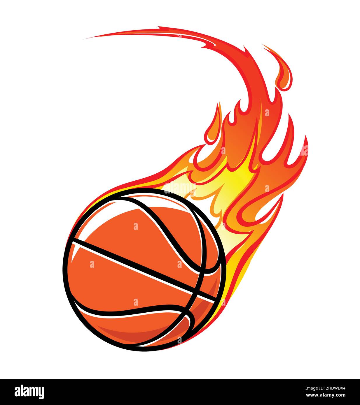 cartoon stylized flaming fast basketball in motion simple illustration logo  vector isolated on white background Stock Vector Image & Art - Alamy