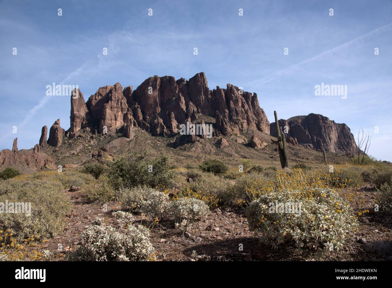 arizona, lost dutchman state park, superstition mountains, arizonas, superstition mountain, superstitions, the superstitions Stock Photo