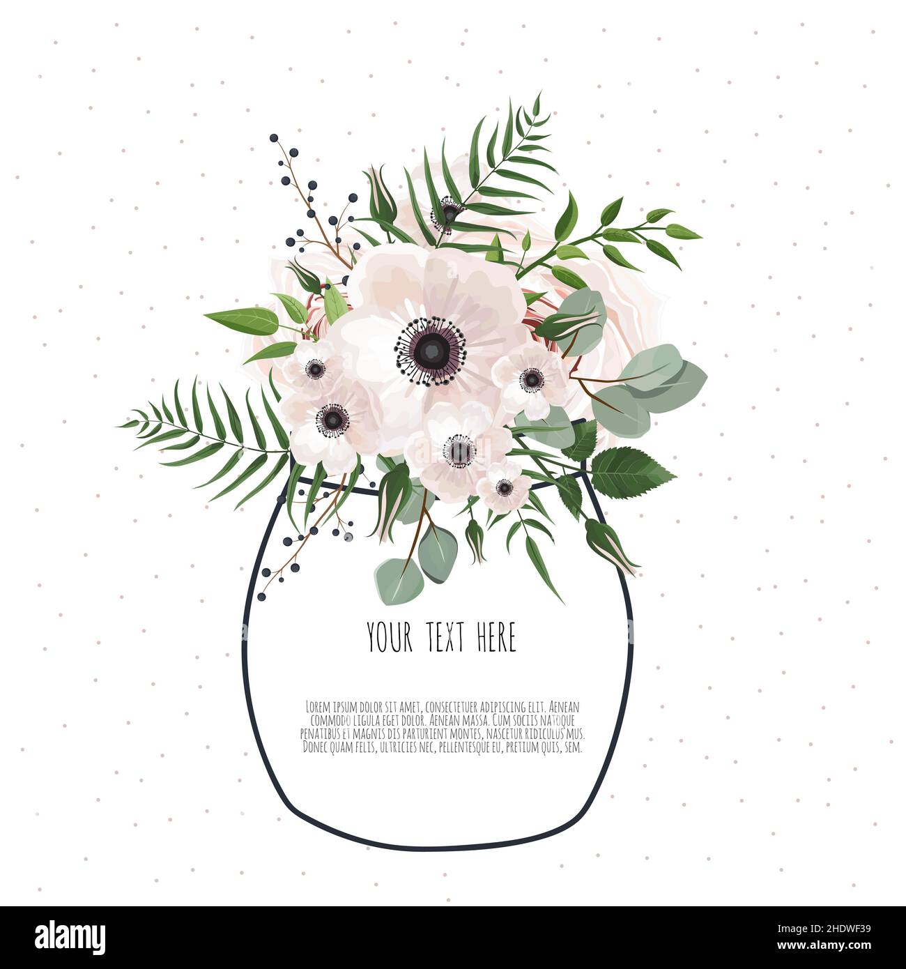 Spring flowers bouquet for vintage card. illustration Stock Photo - Alamy