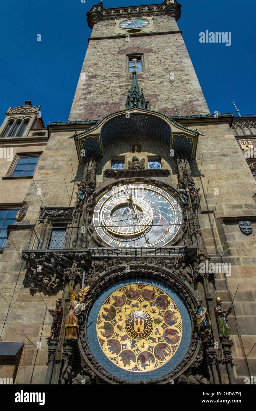 prague, town hall clock, pragues, town hall clocks Stock Photo Alamy
