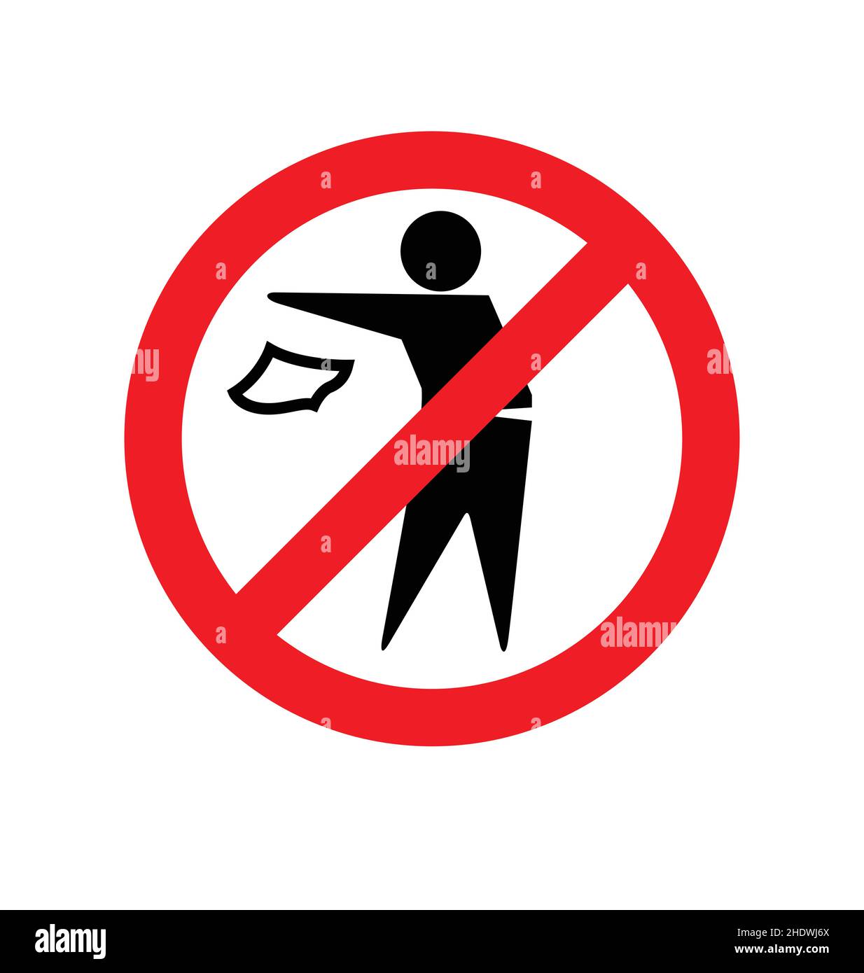 do not litter no littering logo sign symbol rubbish trash vector isolated on white background Stock Vector