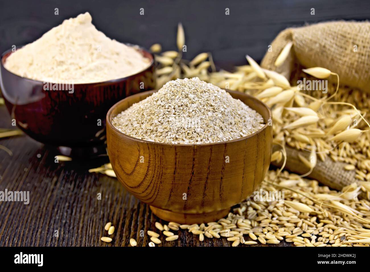 oatmeal, bran flakes Stock Photo Alamy
