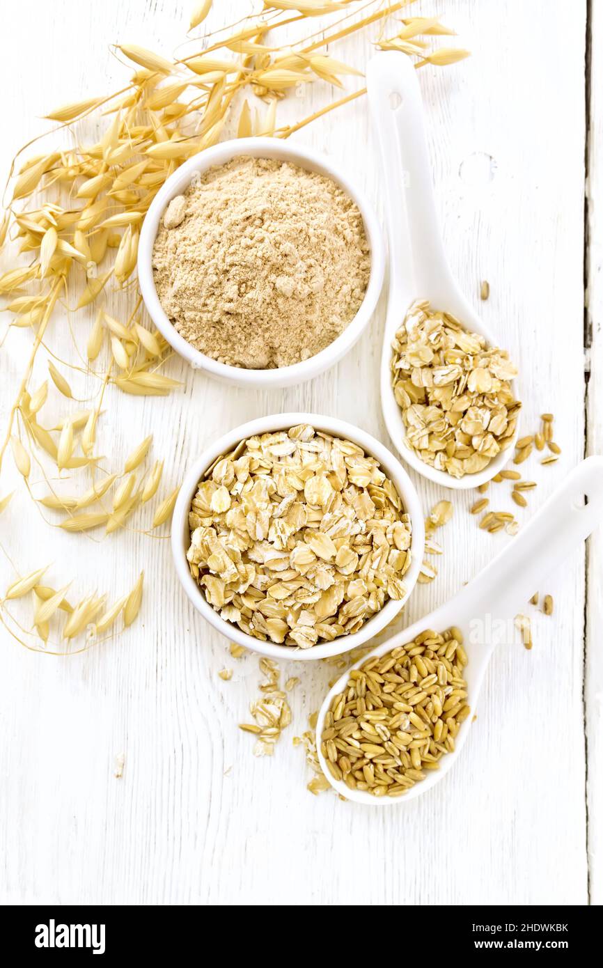 Picture of oatmeal, oat, flour oat, oatmeals, oats, flour oats Stock Photo - Alamy