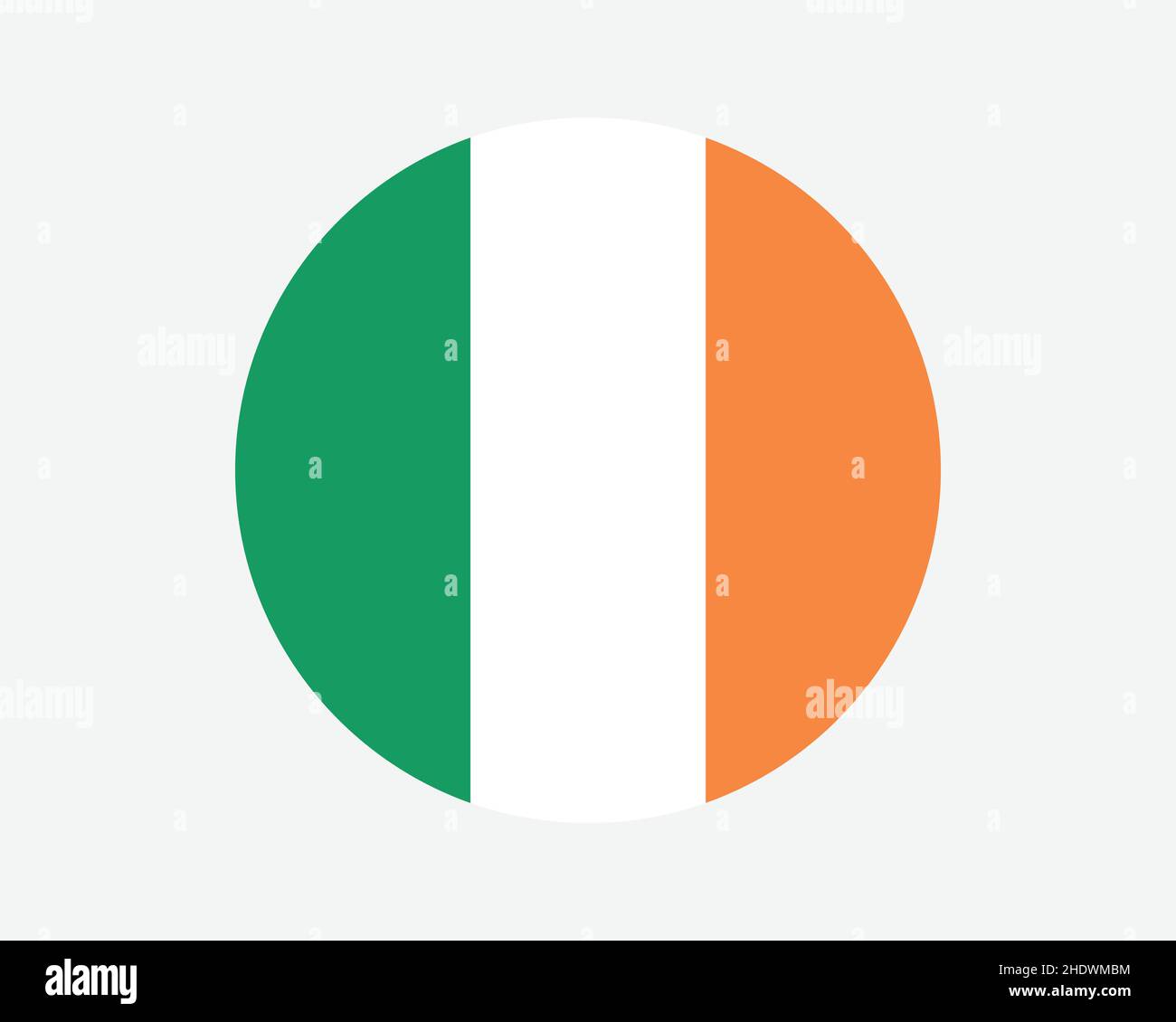 Ireland Round Country Flag. Irish Circle National Flag. Republic of Ireland Circular Shape Button Banner. EPS Vector Illustration. Stock Vector