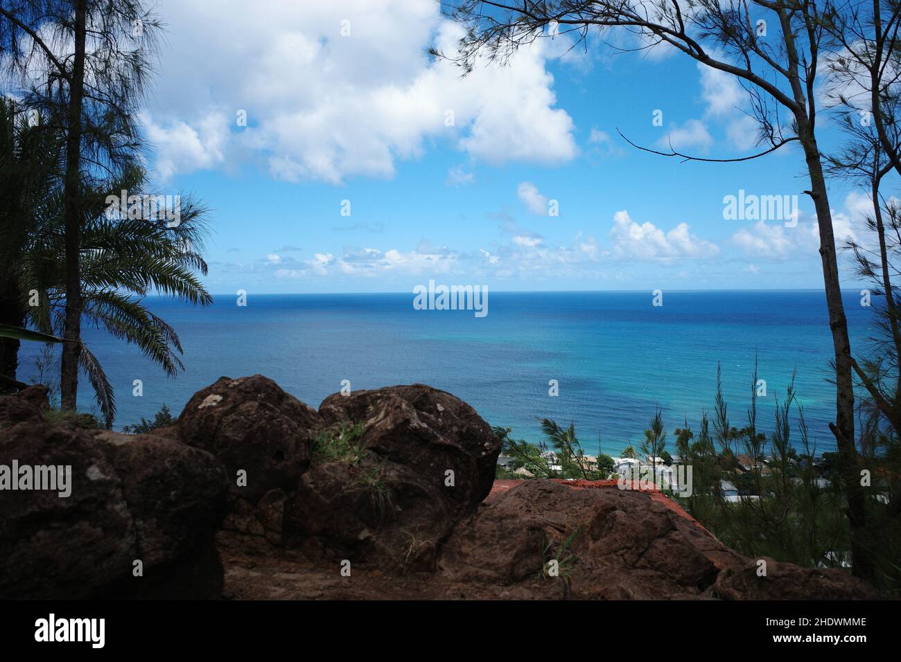 Beautiful view of the sea from the North Shore of the Pillbox, Oahu