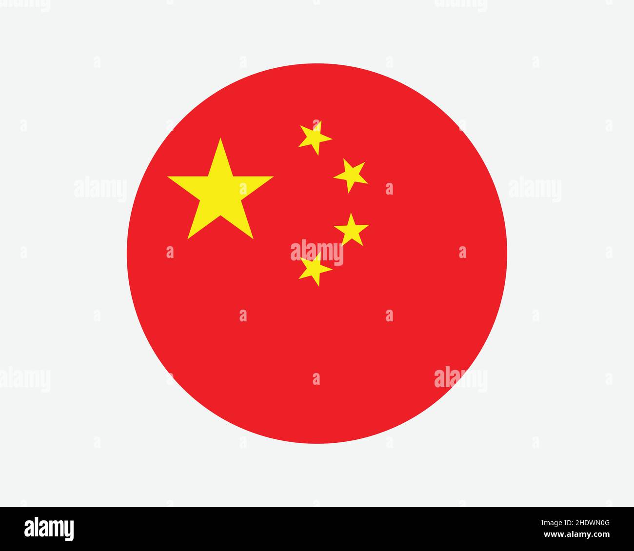 China Round Country Flag. Circular Chinese National Flag. People's Republic of China Circle Shape Button Banner. EPS Vector Illustration. Stock Vector